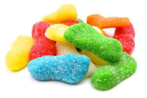 Dolciumi Halloween caramelle gommose a forma di piedi mozzati colori assortiti