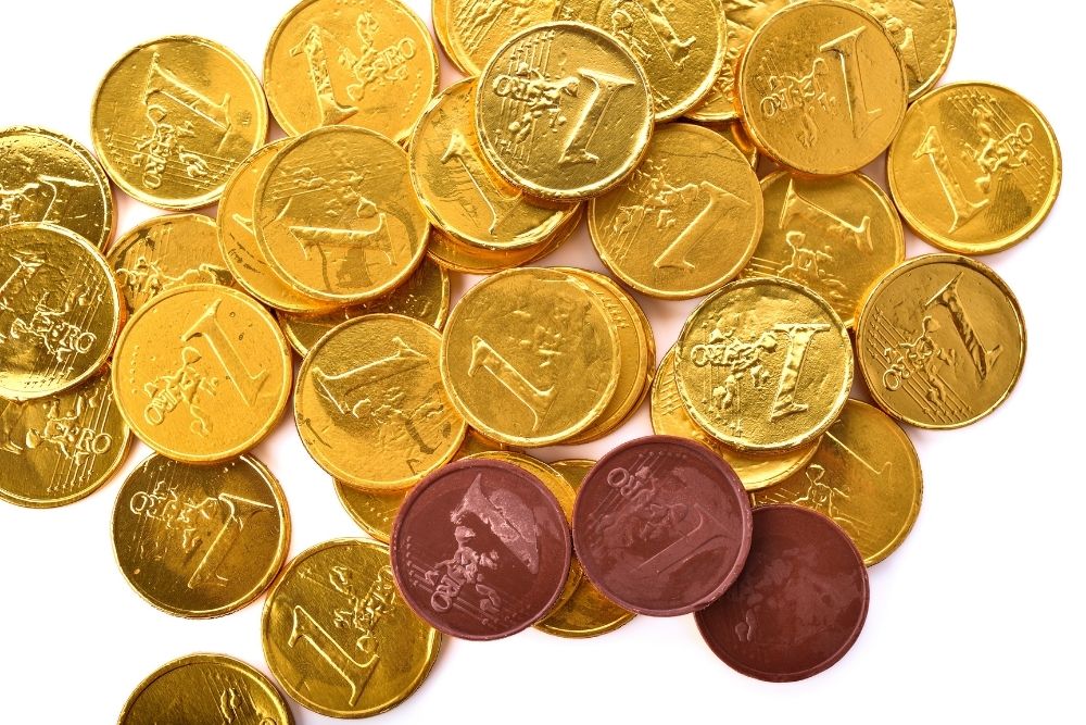 monete euro di cioccolato da regalare per le feste di natale