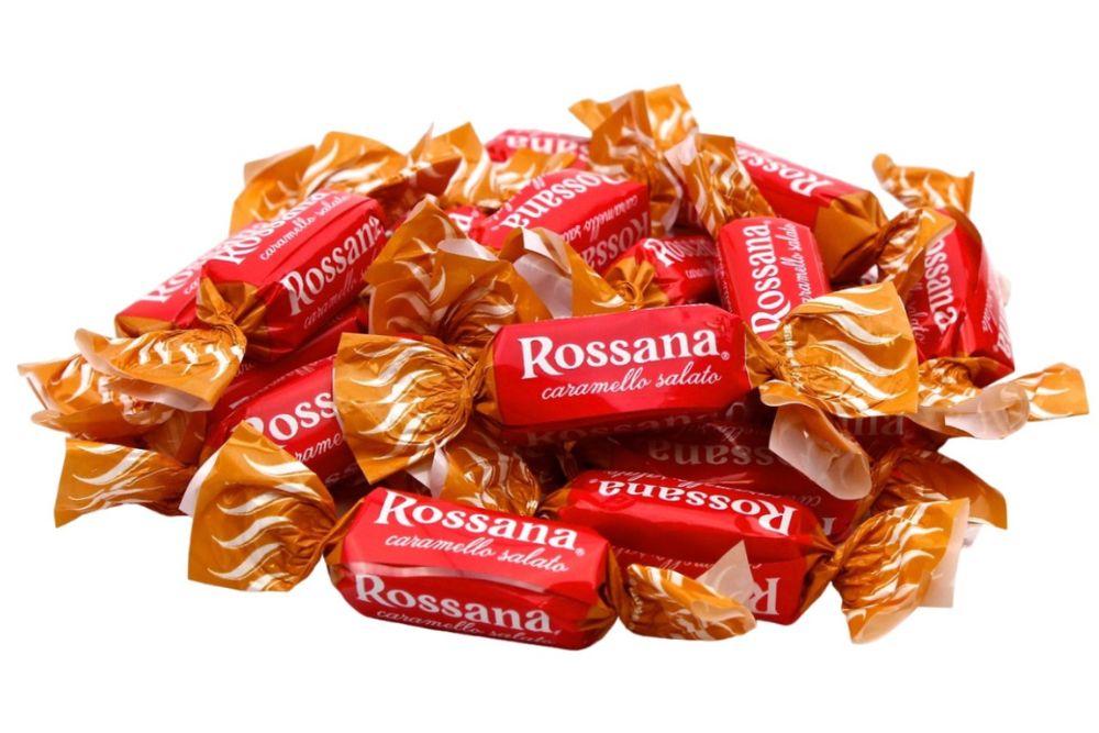 Rossana al caramello salato caramelle Rossana sfuse in vendita all'ingrosso confezione sacchetto 1 kg