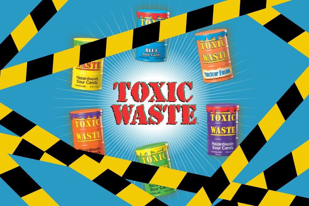 Toxic Waste Hazardously Sour Candy Drums le caramelle più aspre per il tuo negozio