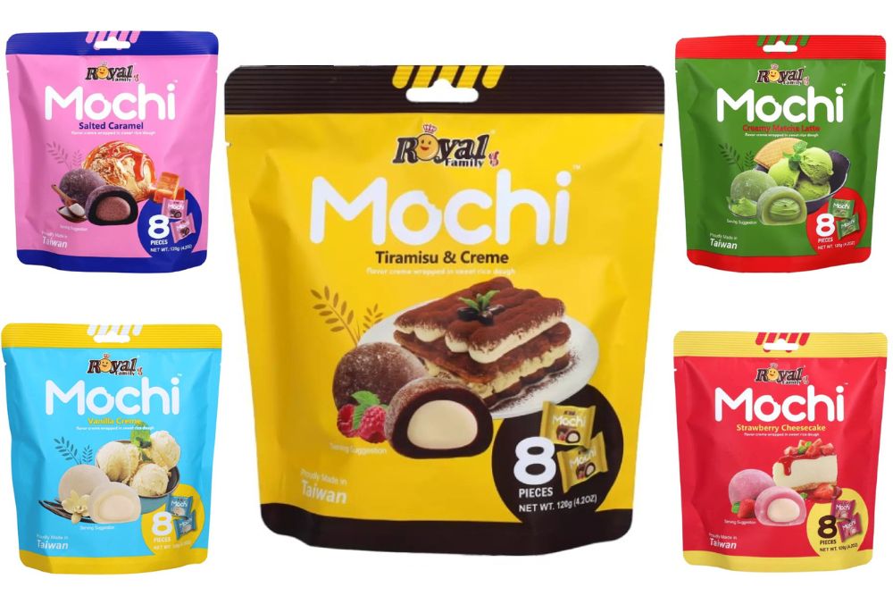 Assortimento Mochi Royal Family bag 8 pezzi snack internazionali all'ingrosso per rivenditori, negozi e vending machine