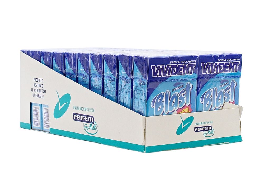 Vivident Blast Fresh chewing gum ripieno senza zucchero in vendita all’ingrosso in espositore da 20 astucci
