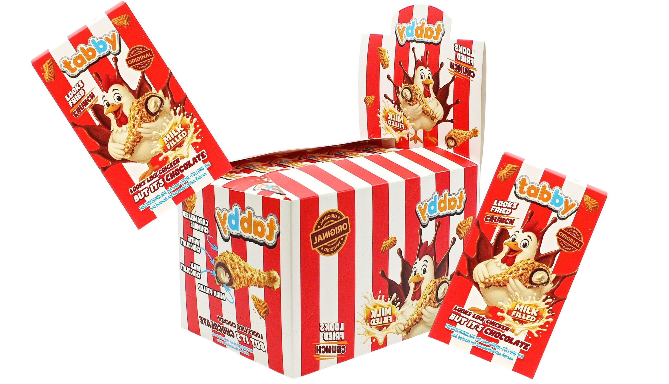 Tabby lo snack del momento che sembra pollo ma ha il sapore del cioccolato